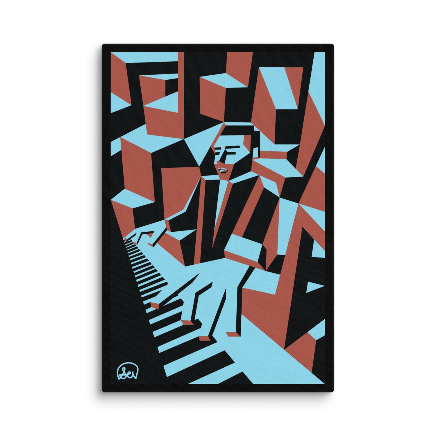 Preview of original artwork by Severino Bertolero titled "Cool Notes" printed on canvas 