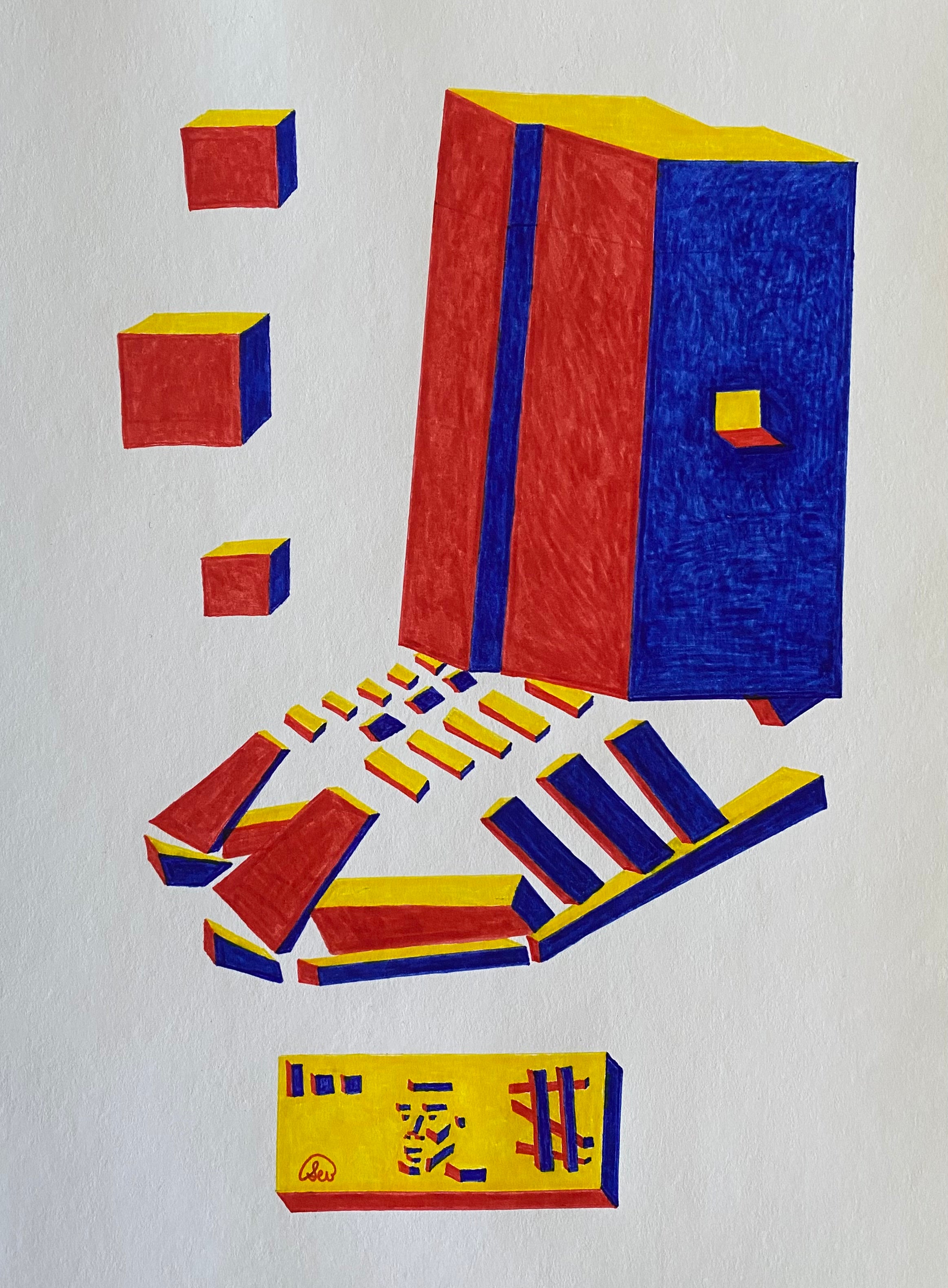 Standing On Business Original Drawing
