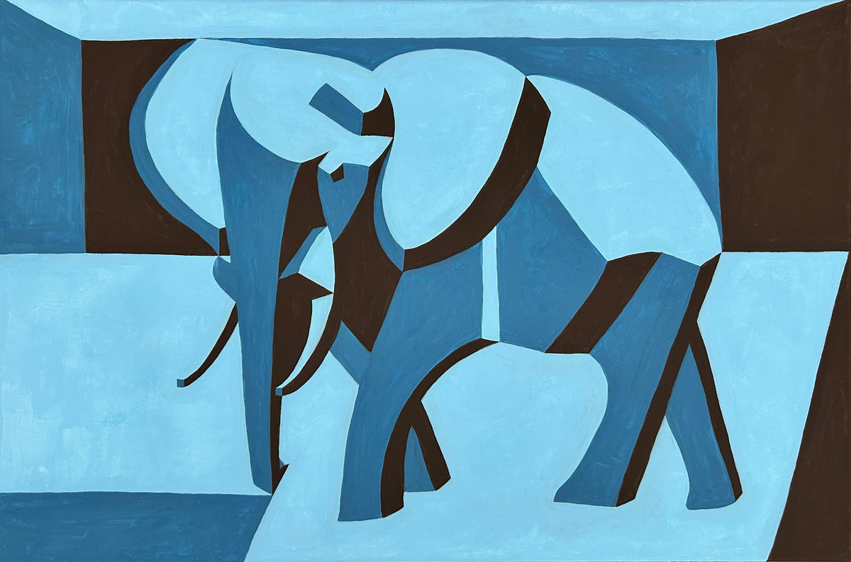 Blue Elephant Original Painting