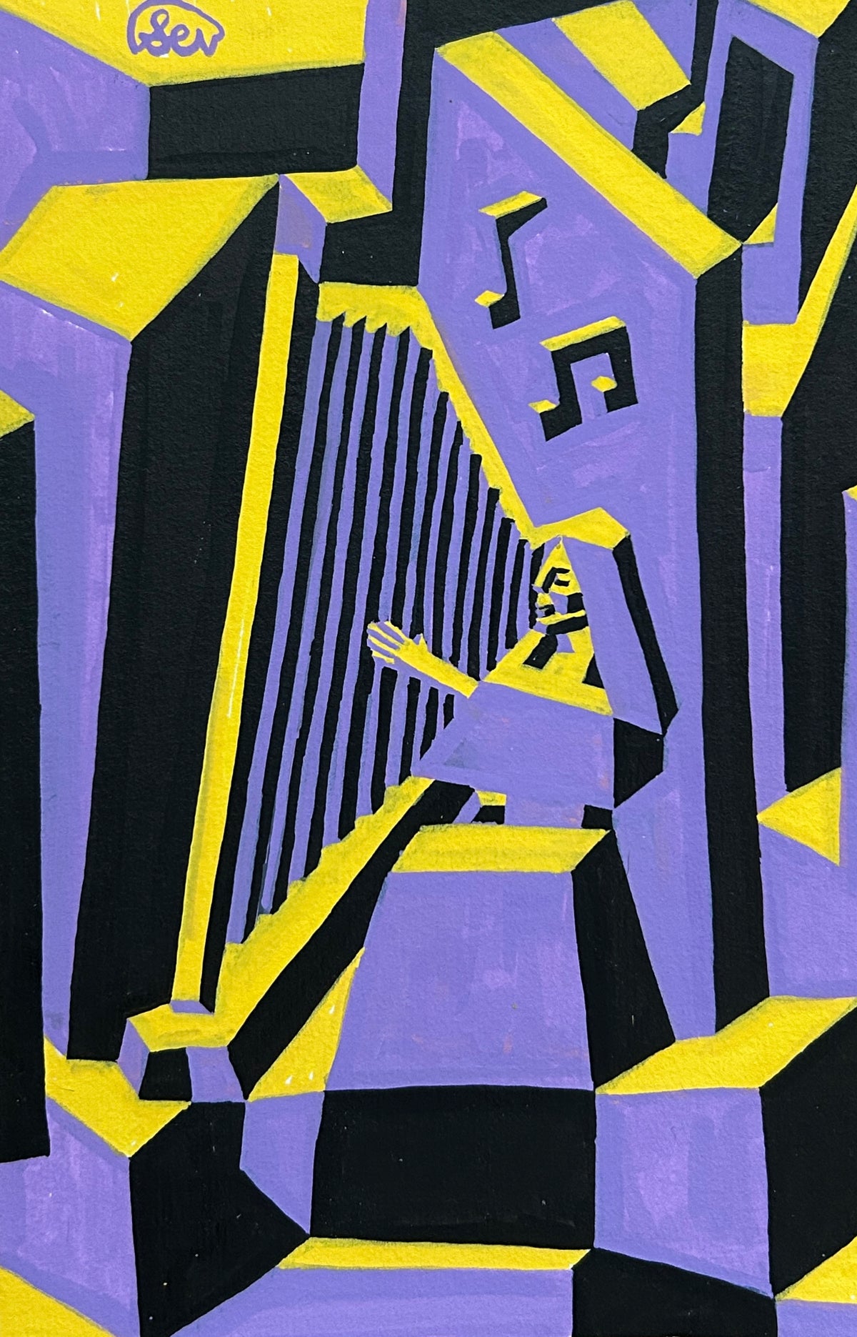 Heavenly Harp Original Painting