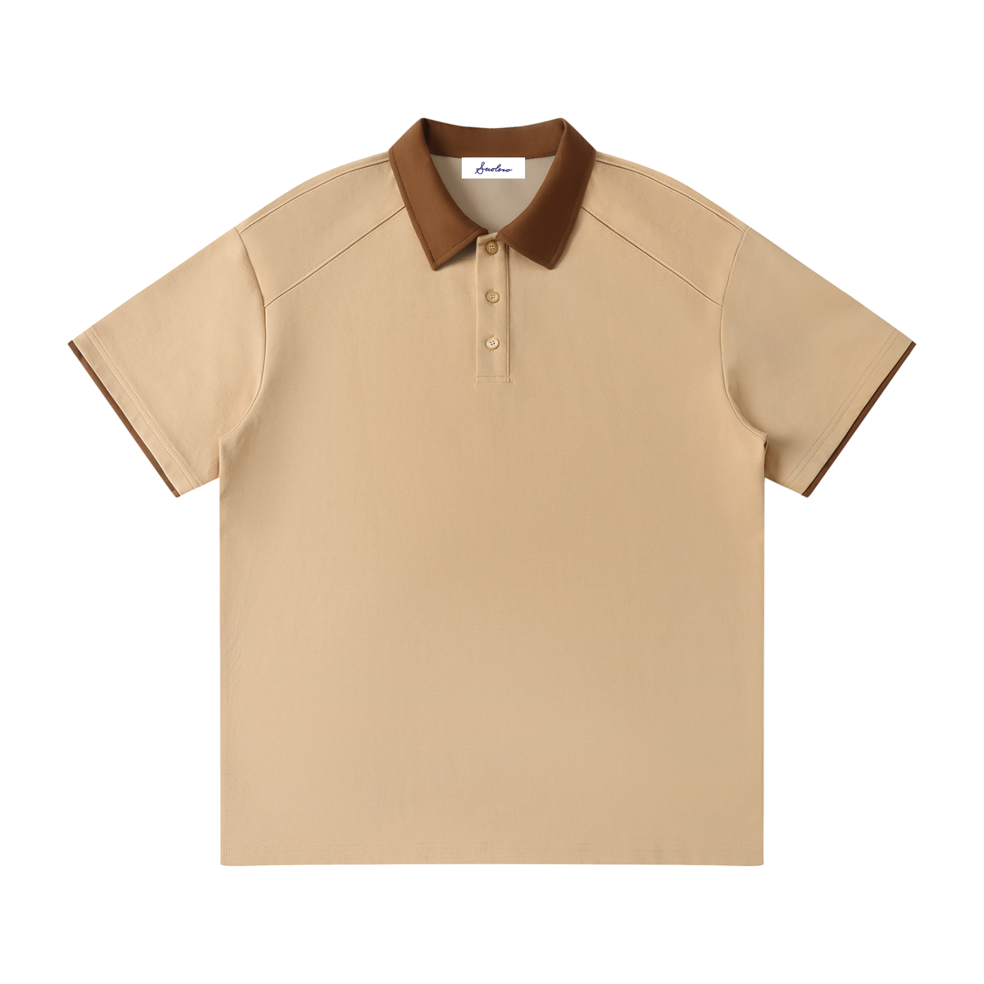 Contrast Collar Raglan Polo Shirt