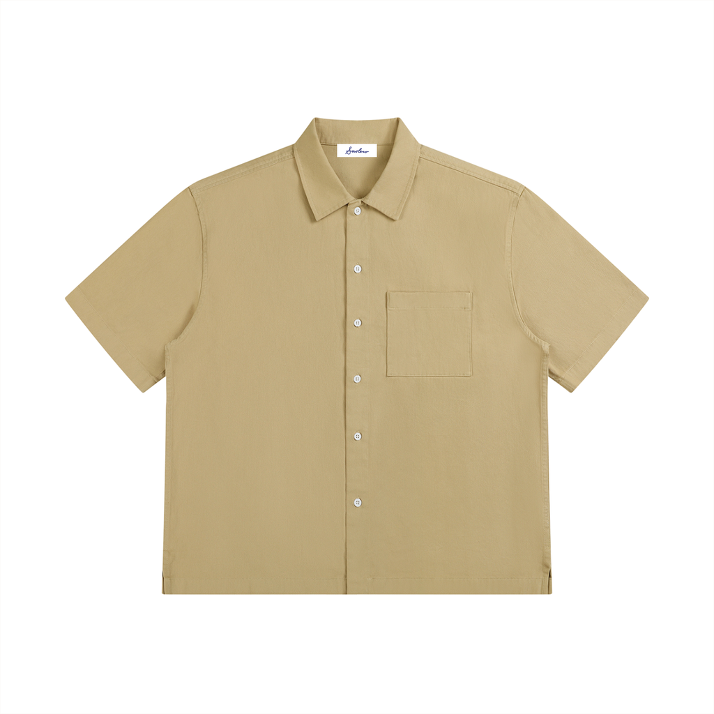 Unisex Boxy Patch Pocket Short Sleeve Shirt